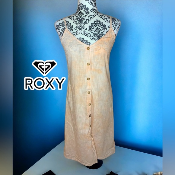 ROXY Women’s Wild Ties Dress Midi Apricot- Medium - Picture 3 of 7